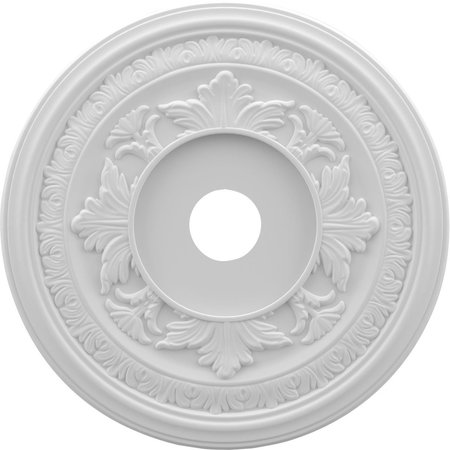EKENA MILLWORK Baltimore Thermoformed PVC Ceiling Medallion (Fits Canopies up to 7 3/4"), 19"OD x 3 1/2"ID x 1"P CMP19BA